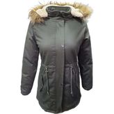 Yavuz Jenerik J01805 Çocuk Kız Gabardin Içi Kürklü Kapüşonlu Kaban - J01805 - Haki - 14 Yaş