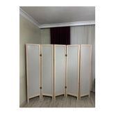 Yc Dekor Ahşap Paravan Ahşap Seperatör 5 Kanatlı Çift Taraflı Mdf Gri