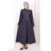 Yelekli Denim Elbise 6081 Lacivert