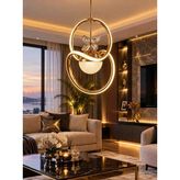 Yeni Aydınlatma Badem Tek Top Gold LED Avize - Krom