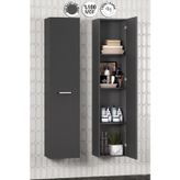 Yeni Boy 35*167 cm Antrasit Gri Mat MDF Tek Kapaklı Asma Banyo Boy Dolabı
