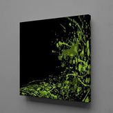 Yeşil Boya Sıçraması Kanvas Tablo 70x70cm