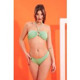 Yeşil Fitilli Straplez Tek Üst Bikini