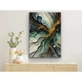 Yeşil Mavi Soyut Kanvas Tablo 70X100cm
