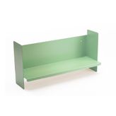 Yeşil Metal Duvar Rafı - Masa Üstü Kitaplık Ve Çok Amaçlı Ofis Düzenleyici 21X50 Cm