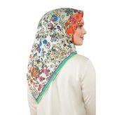 Yeşil Mine Çiçeği Trend Twill Eşarp