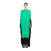Yeşil Oversize Kontrast Elbise