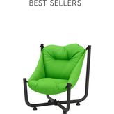 Yeşil Renk Metal Minderli Sandalye | Katlanabilir Dayanıklı Rahat Bahçe Balkon Kamp Kafe - Metal - Plastik - Oxford Kumaş
