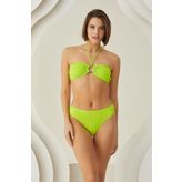 Yeşil Reps Boyundan Bağlamalı Tek Üst Bikini