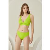 Yeşil Reps Üçgen Tek Üst Bikini