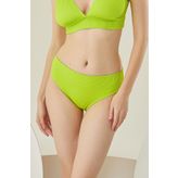 Yeşil Reps Yüksek Bel Tek Alt Bikini