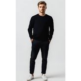 YGZ Giyim Unisex Bisiklet Yaka Oversize Şardonlu Basic Sweatshirt - 1 - Siyah