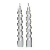 Yılbaşı 2li Twirl Glow Gümüş Şamdan Mum Seti (18 cm)