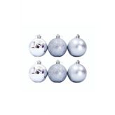 Yılbaşı Ağaç Süsü Top 6 Lı 6Cm Silver