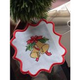 Yılbaşı çanı nakış işlemeli kokteyl peçetesi 16x16cm