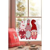 Yılbaşı Cüceler Pencere Sticker Yılbaşı Özel Sevimli Cüceler Sticker