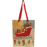 Yılbaşı Karton Çanta Simli Ayıcık 18cm X 23cm