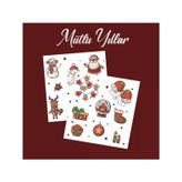 Yılbaşı - Merry Christmas Temalı Sticker Set -16 Parça-