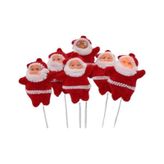 Yılbaşı Noel Baba Çubuklu 5 Cm 6'lı Süs