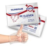 Yıldırımlar Pe Extra Tek Kullanımlık Şeffaf Eldiven 100 Lü - belirtilmemiş