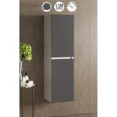 Yıldız 35 130 Cm Beyaz-antrasit Gri Mat Mdf Asma Banyo Boy Dolabı Beyaz - Antrasit