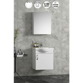 Yıldız 45 cm Beyaz MDF Seramik Lavabolu Asma Banyo Dolabı Takımı