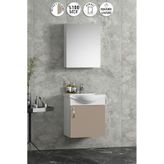 Yıldız 45 cm Beyaz-Selenit MDF Seramik Lavabolu Asma Banyo Dolabı Takımı