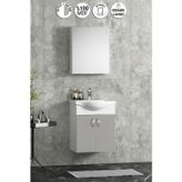Yıldız 50 cm Sis Gri MDF Seramik Lavabolu Asma Banyo Dolabı Takım