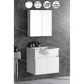 Yıldız 55 cm Beyaz Mdf Seramik Lavabolu Asma Banyo Dolabı Takımı