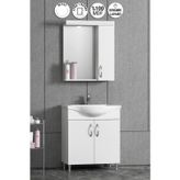 Yıldız 55 cm Beyaz MDF Seramik Lavabolu Ayaklı Banyo Dolabı Takımı