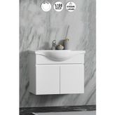 Yıldız 65 cm Beyaz MDF Seramik Lavabolu Asma Banyo Alt Dolabı