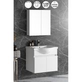 Yıldız 65 Cm Beyaz Mdf Seramik Lavabolu Asma Banyo Dolabı Takımı Beyaz