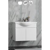 Yıldız 75 Cm Beyaz Mdf Seramik Lavabolu Asma Banyo Alt Dolabı Beyaz