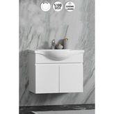 Yıldız 75 cm Beyaz Mdf Seramik Lavabolu Asma Banyo Alt Dolabı