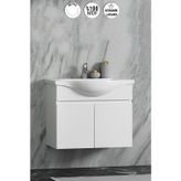 Yıldız 80 cm Beyaz MDF Seramik Lavabolu Asma Banyo Alt Dolabı
