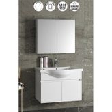 Yıldız 80 Cm Beyaz Mdf Seramik Lavabolu Asma Banyo Dolabı Takımı Beyaz