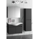 Yıldız 80+35 Cm Antrasit Gri Mdf Lavabolu Asma Banyo Dolabı Takım Antrasit - Gri