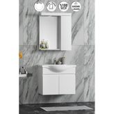 Yıldız Asma 65 Cm Beyaz Mdf Lavabolu Asma Banyo Dolabı Takımı Beyaz