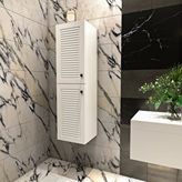 Yıldız Elegance Panjur Kapaklı Banyo Asma Boy Dolabı | Mat Beyaz
