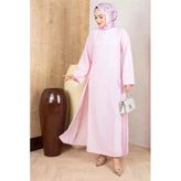 Yırtmaçlı Keten Tunik Pembe