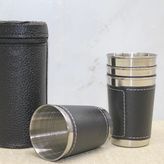 Ynt İthalat KH-ALK3925 Derili Kılıflı 4'lü Shot Bardak