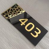 Yönline Siyah & Gold Pattern Seri Kapı Numarası - 1 Adet