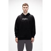 York Siyah Kapüşonlu Oversize Erkek Baskılı Sweatshirt - Siyah - M