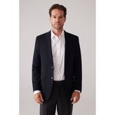 Ysf Erkek Koyu Lacivert Regular Fit Mono Yaka Likralı Blazer Ceket - 64 / 6