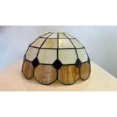 Yüceeller Tavan Vitray Avize 30 cm (12") Kahverengi
