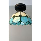 Yüceeller Tavan Vitray Avize 30 cm (12") Yeşil