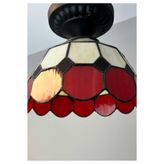 Yüceeller Tavan Vitray Avize 30Cm 12" Kırmızı