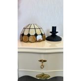Yüceeller Tavan Vitray Eskitme Avize 30Cm 12" Kahverengi