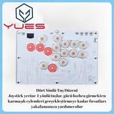 YUES Fighting Stick Arcade Stick PS4/PS3/PC/Steam/Android/iOS Uyumlu, RGB Aydınlatmalı Arcade Joystick, Dövüş Oyunları İçin Kablolu Oyun Kontrolcüsü