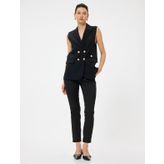 Yüksek Bel Cigarette Pantolon Cepli Slim Fit